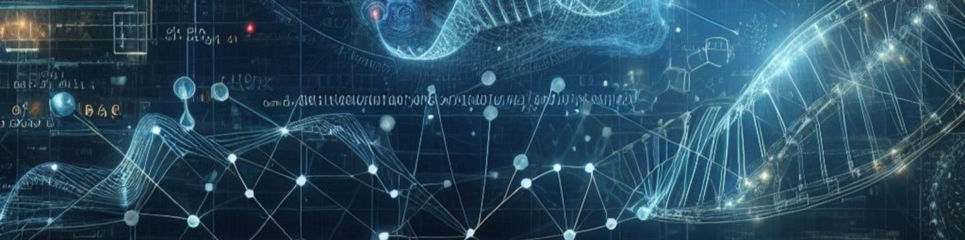 AI-generated image representing some of Danny Collinson's interests in machine learning and biology.